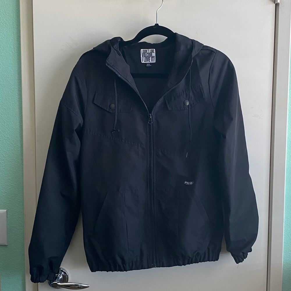 Black Volcom Rain Jacket
